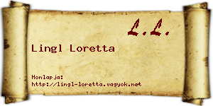 Lingl Loretta névjegykártya